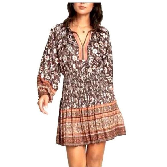 New Anthropologie Current Air Size M Alyce Dress PP Motif NWT Pleats - Picture 1 of 16